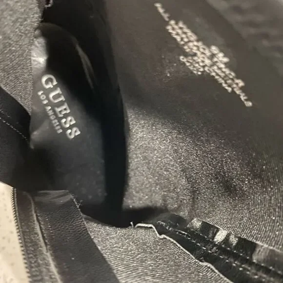 GUESS Black Chunky Lug Sole Side Zip Ankle Boots Size 9M EUC - Picture 12 of 12